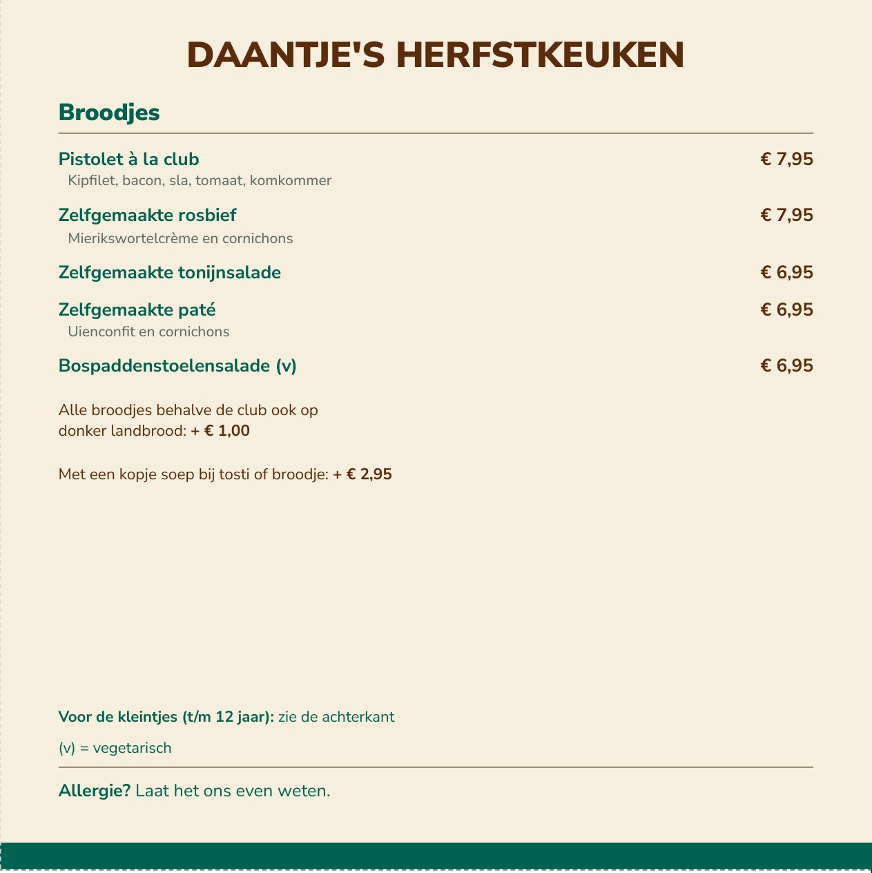 Lunchkaart, deel 2